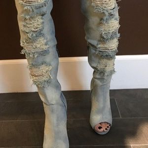 Knee High Jean Boots